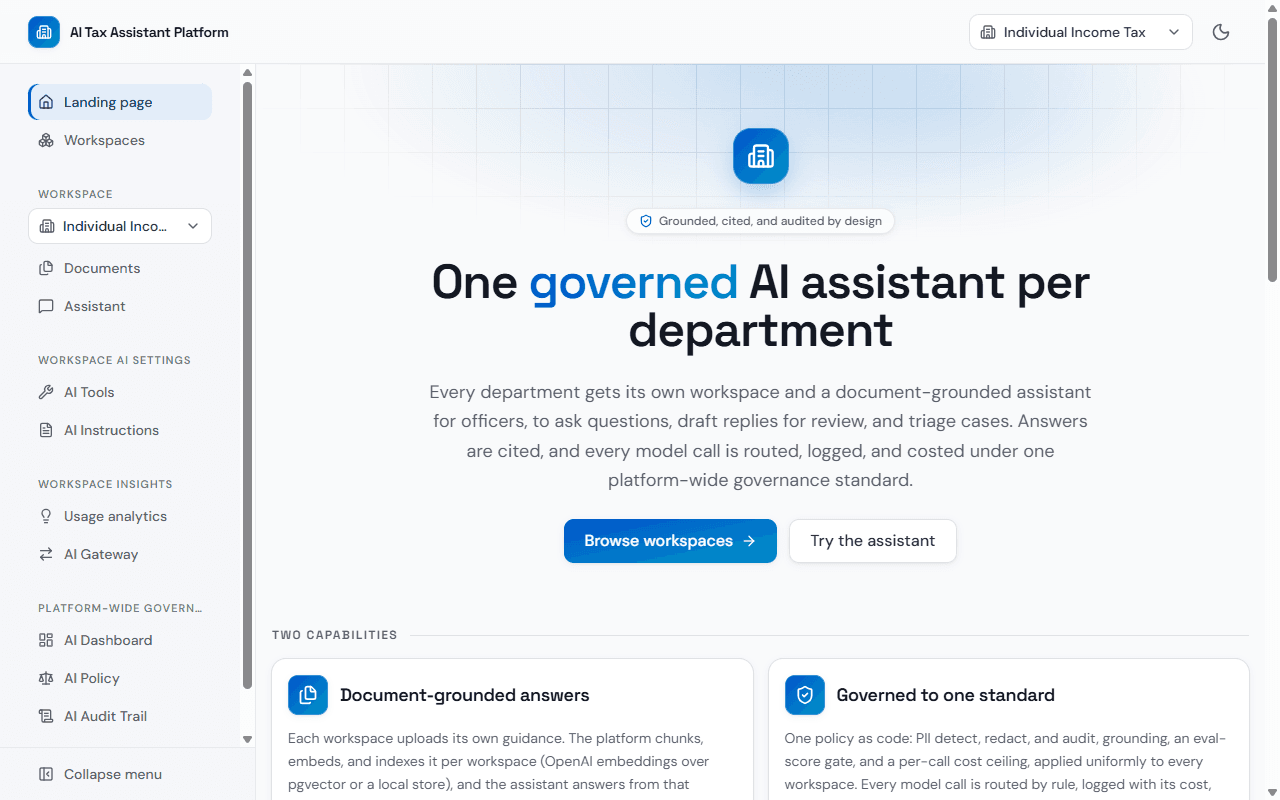 AI Tax Assistant Platform preview