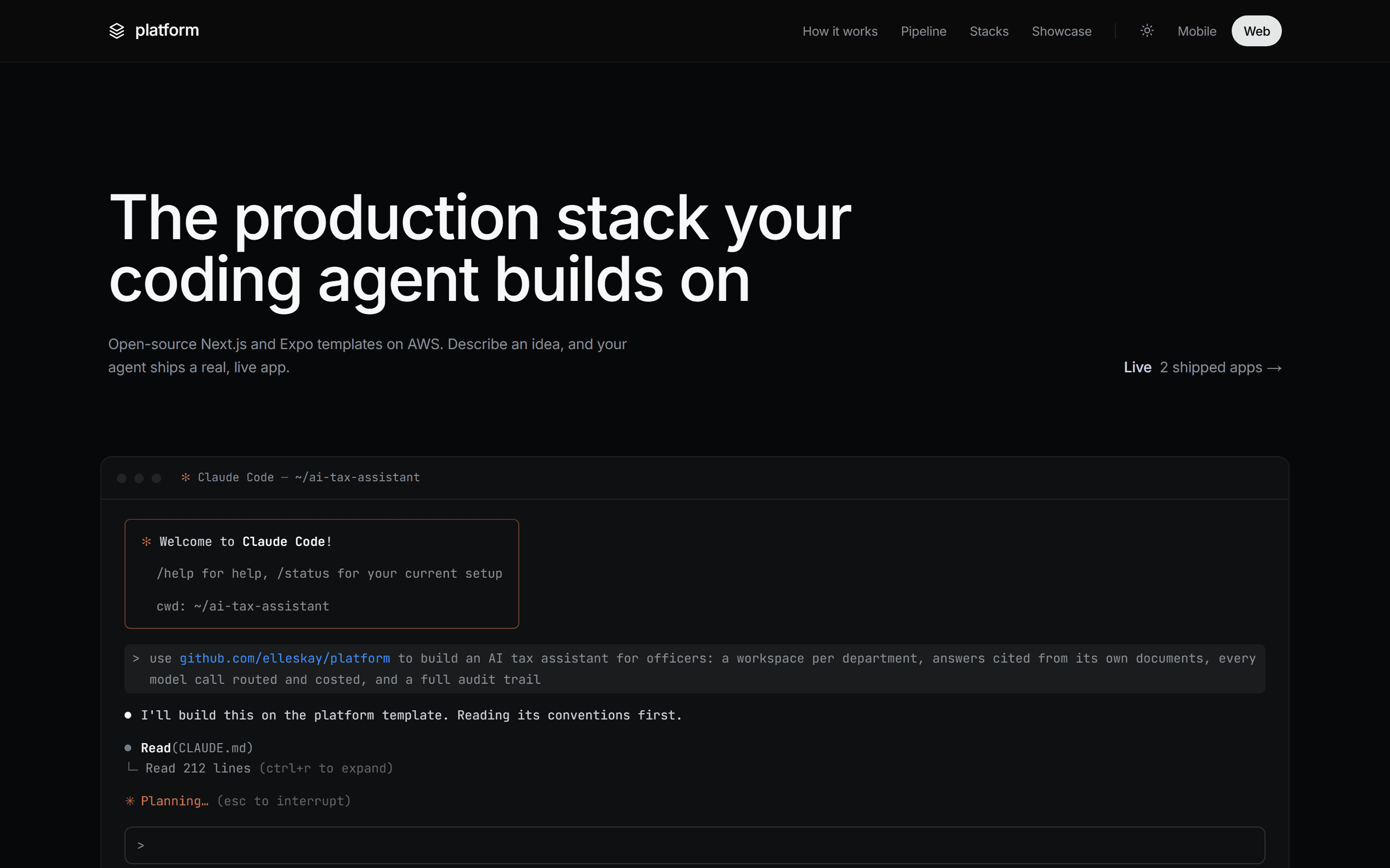 Platform, live site preview